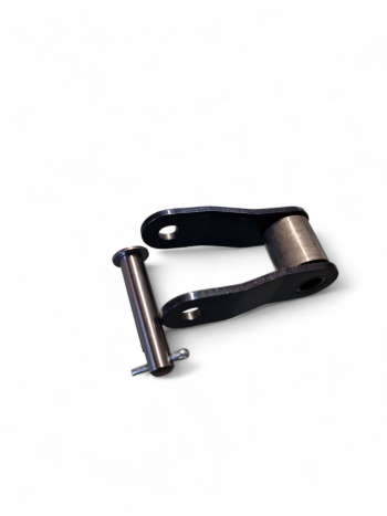 Gekroeptes o. halbes Kettenglied m. 38.4mm Kettent. Rollen dm 16 mm Bolzen 6.0 mm gerade Lasche